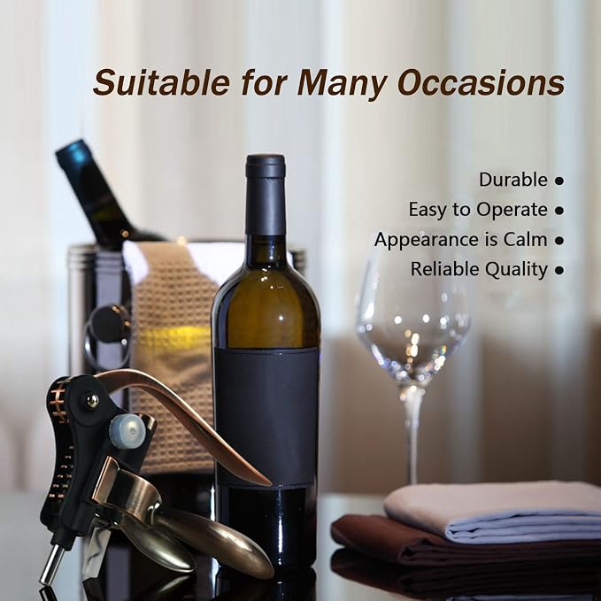 Wine Opener Set, Lever-Arm Rabbit Corkscrew, Wine Accessory Sets with Bottle Opener, Foil Cutters, Manual Wine Bottle Opener with Foil Cutter, Used in Kitchen Restaurant and Bars