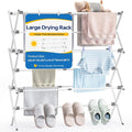 APEXCHASER Extra Large Clothes Drying Rack, Foldable & Extendable Laundry Rack with Adjustable Size (20.87"-35.43" L), Space-Saving, Rust-Resistant Frame for Indoor/Outdoor Use, White