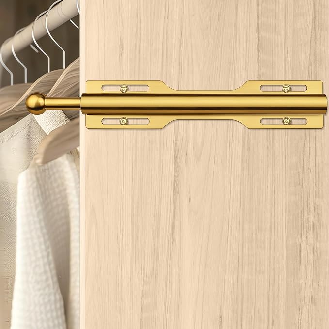12" Valet Rod for Closet Pull Out (2 Pack, Brushed Gold)