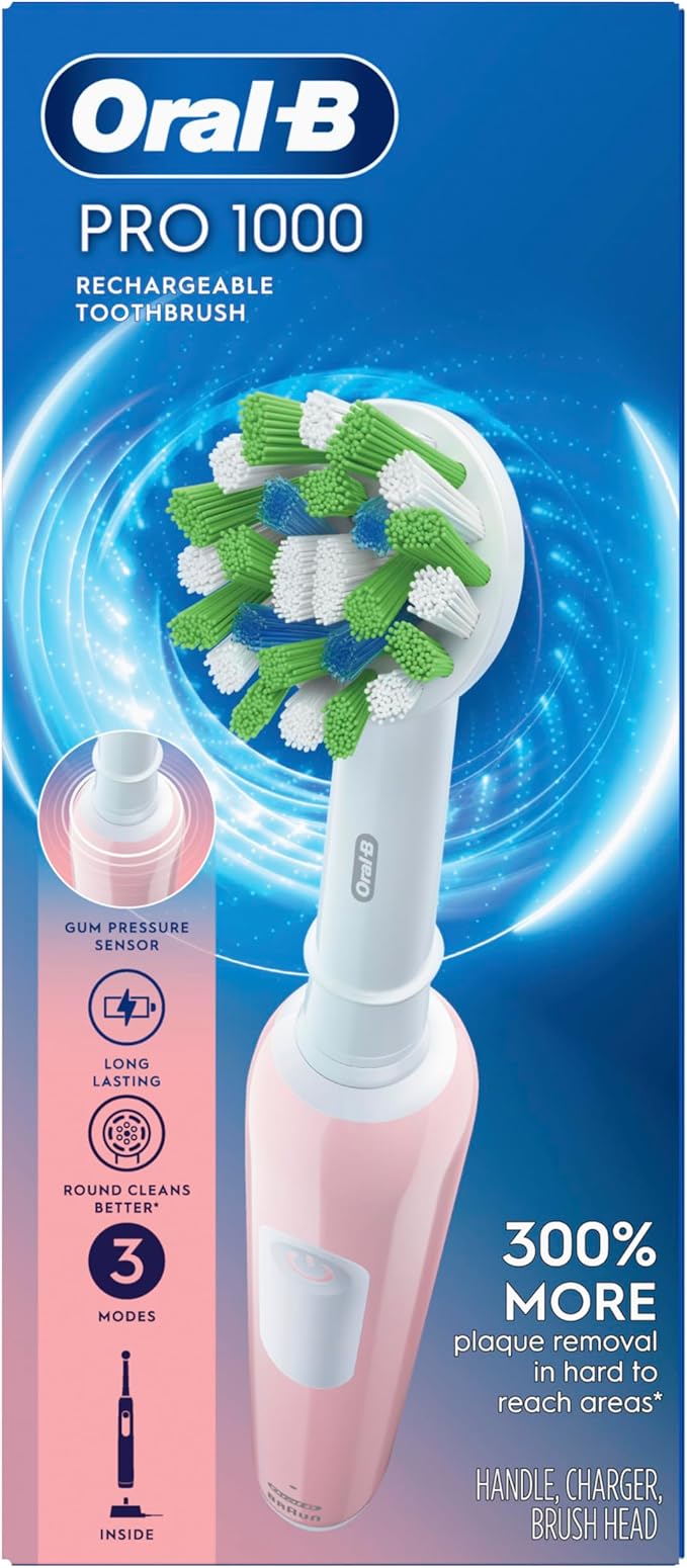 Oral-B Pro 1000 Rechargeable Electric Toothbrush, Pink
