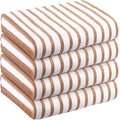 JML Microfiber Bath Towel Sets, 4 Pack, 27" x 55", Cabana Stripe Coffee | Soft, Super Absorbent, Fast Drying Bath Towel Set for Swimming, Pool, Summer Beach Party