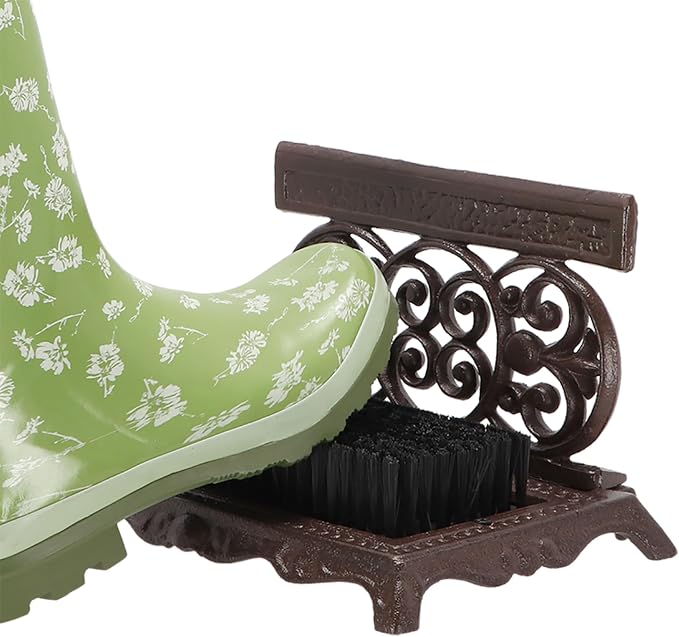 Esschert Design USA LH53 Cast Iron Shoe Scraper with Brush