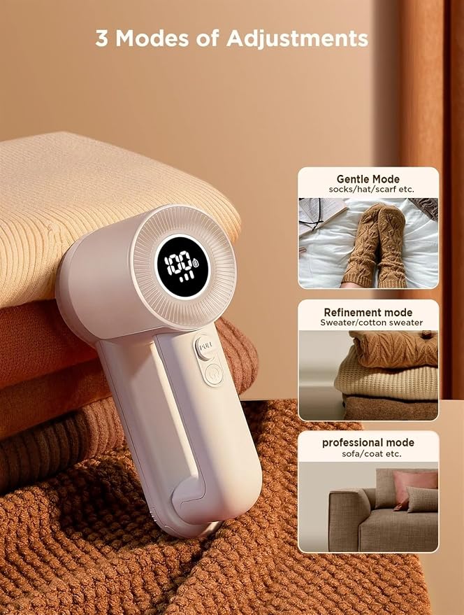 BAHREL Rechargeable Fabric Shaver, 2 in 1 Electric Lint Remover with Lint Brush, Fuzz Lint Shaver, Sweater Shaver to Remove Pilling, Fabric Defuzzer for Clothes, Furniture (Color : White)