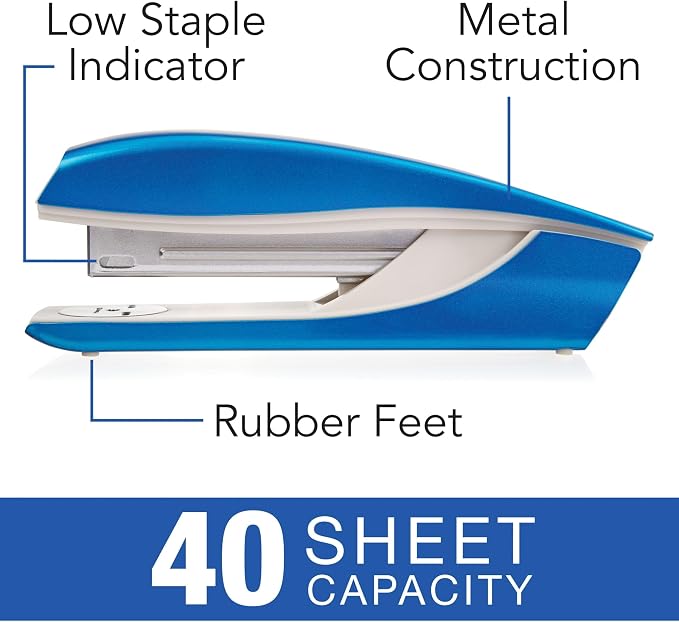Swingline Stapler, NeXXt Series Wow, Desktop Stapler, 40 Sheet Capacity, Blue (55047036)