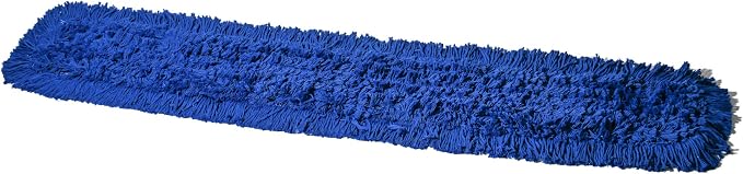 Commercial Dust Mop Replacement Head – 48 x 5 in. Cotton Nylon Reusable Mop Head – Industrial Dust Mop Refill for Floor Cleaning & Janitorial Supplies, Blue