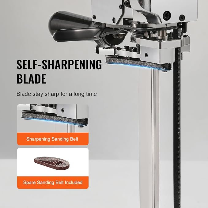 VEVOR Fabric Cutter, 750W High-Speed Straight Knife Cloth Cutting Machine, 9.8" Alloy Steel Blade, Industrial Fabric Cutting Machine with Automatic Knife Sharpen, for Multilayer Fabric Leather Cloth