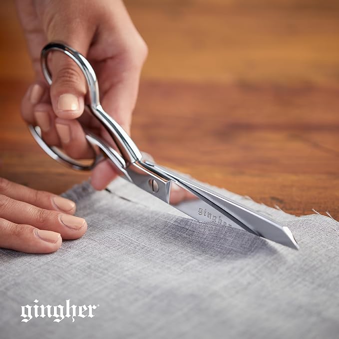 Gingher 8" Professional Dressmaker Scissors for Fabric Cutting, Razor-Sharp Knife-Edge Blades, Precise Cuts for Sewing & Quilting, Heavy-Duty Forged Steel with Protective Sheath, Made In Italy