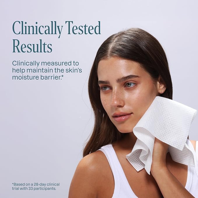 Cliganic Clean Face Towels XL, Bulk Size (200 Count), Disposable, Ultra-Absorbent, Hypoallergenic & Soft - Makeup Remover Dry Wipes, Pamper Your Face, Hygienic Towelettes, for All Skin Types