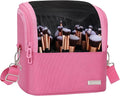 TANTO Makeup Brush Case Stand-up Makeup Cup Makeup Brush Holder Travel Professional Cosmetic Bag Artist Storage Bag Large Makeup Bag with Adjustable Divide (Rose Pink, 1-Large)