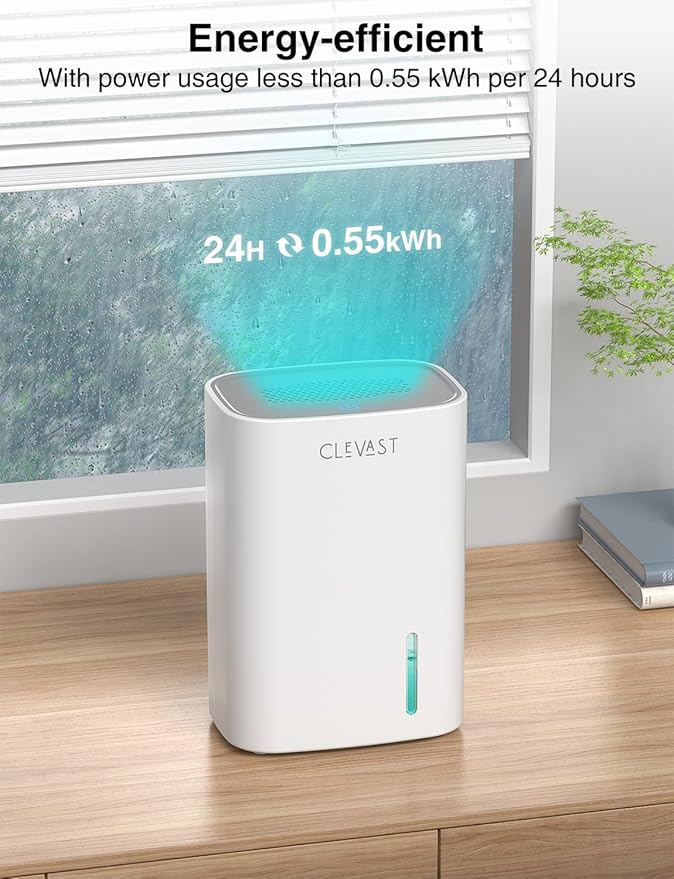 CLEVAST Small Dehumidifier for Home, 30oz Quiet Mini Dehumidifier for Bathroom, Bedroom & Closet, Portable Compact Dehumidifier for RV, Camper