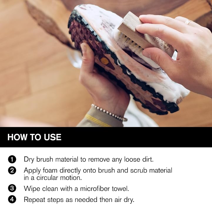 Jason Markk Shoe & Sneaker Ready-To-Use Foam & Delicates Brush Bundles – Safe for Most Footwear Materials, No Water Needed