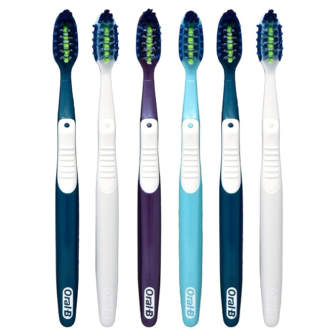 Oral-B Pro Clean Cross Action Toothbrushes, Deep Plaque Removal, 6 Count (Pack of 2)