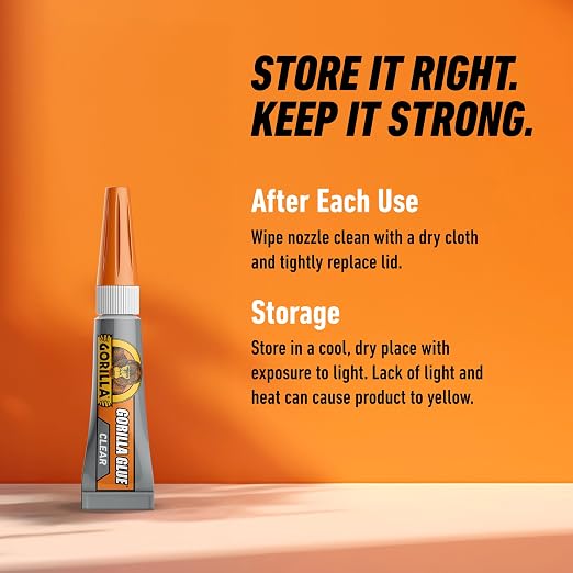 Gorilla Clear Glue, Four 3 Gram Tubes (Pack of 1) - Crystal Clear, All Purpose, and Water Resistant