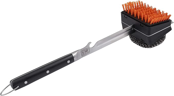 Oklahoma Joe's® Blacksmith Combo Grill Brush with Replaceable Nylon and Steel Wool Heads - 1517365R06 (Pack of 6)