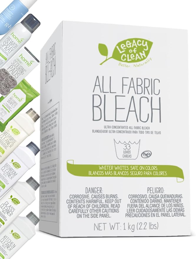 SA 8 Concentrated All Fabric Bleach Powder Biodegradable/Chlorine-Free/Kosher Certified,4.4 LBS for Max 66 Loads,Whiter Whites,Safe on Colors,Remove Wine/Juice/Tough Stains by Power of Oxygen
