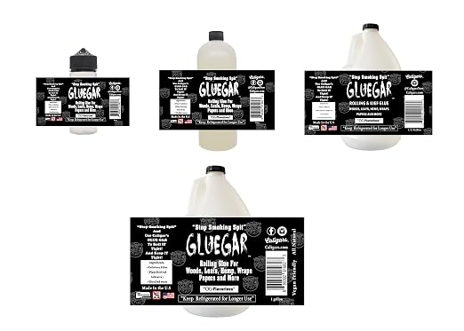 GlueGar- 4oz - 1 Gallon - Roller Size Bottles (Natural Rolling Glue, Cigar Glue, Paper Glue, Wrap Glue) (Berries, 1 Liter)