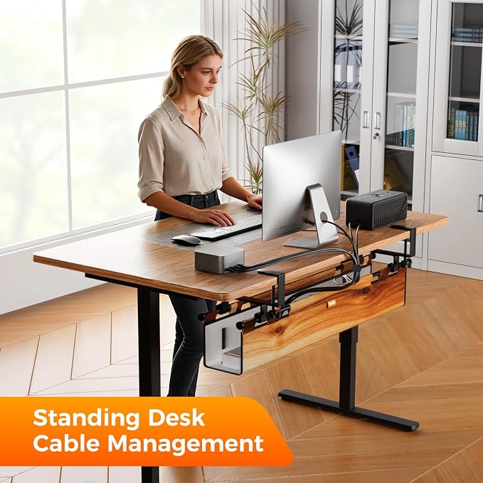 Cable Management Tray Under Desk, 38" No Drill Cable Organizer with Clamp/Screw Mount,Wire Cord Organizer for Table, Cable Tray for Office, Home