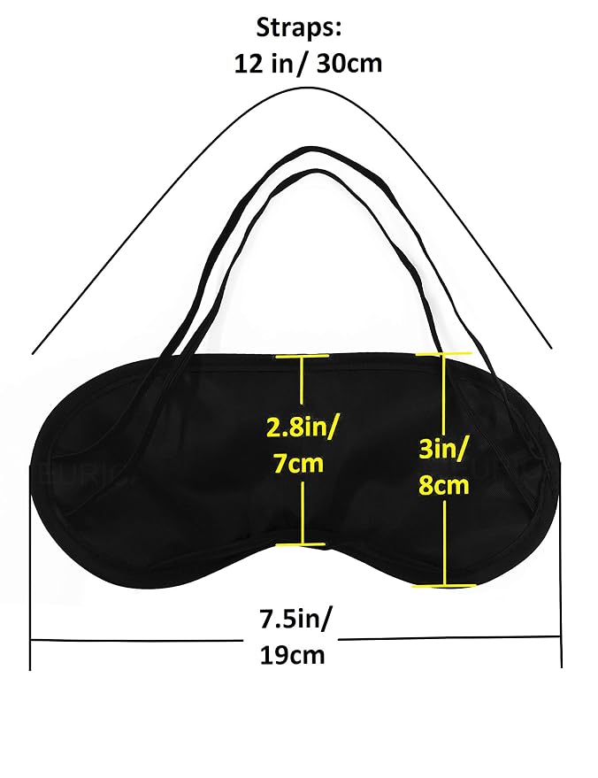 Eye Mask Sleep Masks Sleeping Mask Blindfold Eye Cover Team Building Games Party with Nose Pad and Adjustable Strap for Women Men Kids 4 Layers Black (30 Pack)