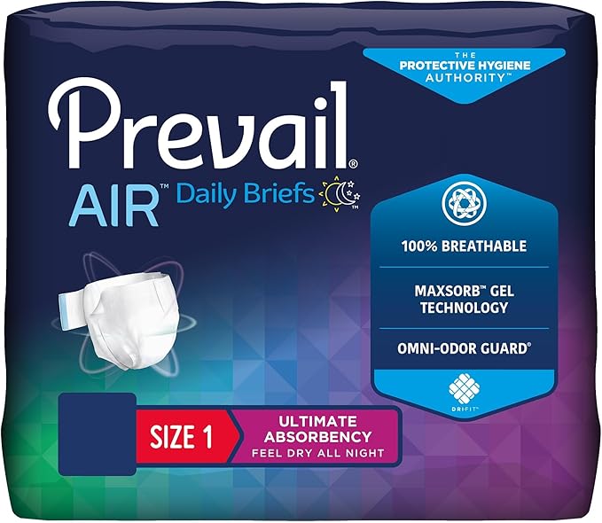 Prevail Air Adult Incontinence Brief Ultimate Absorbency Breathable (Size 1 (20 Count))