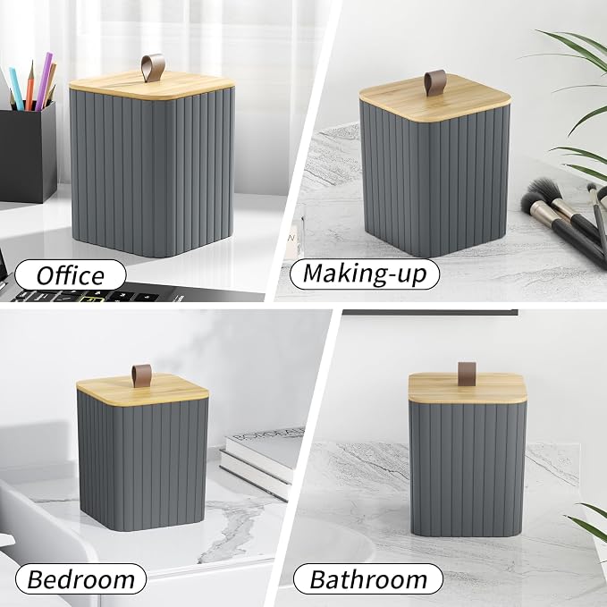 Bathroom Accessory Set - Grey Bathroom Set, 12PC Bathroom Accessories Set, Grey Bathroom Accessories Set, Mini Trash Can, Toilet Brush, Trash Can & Soap Dispenser