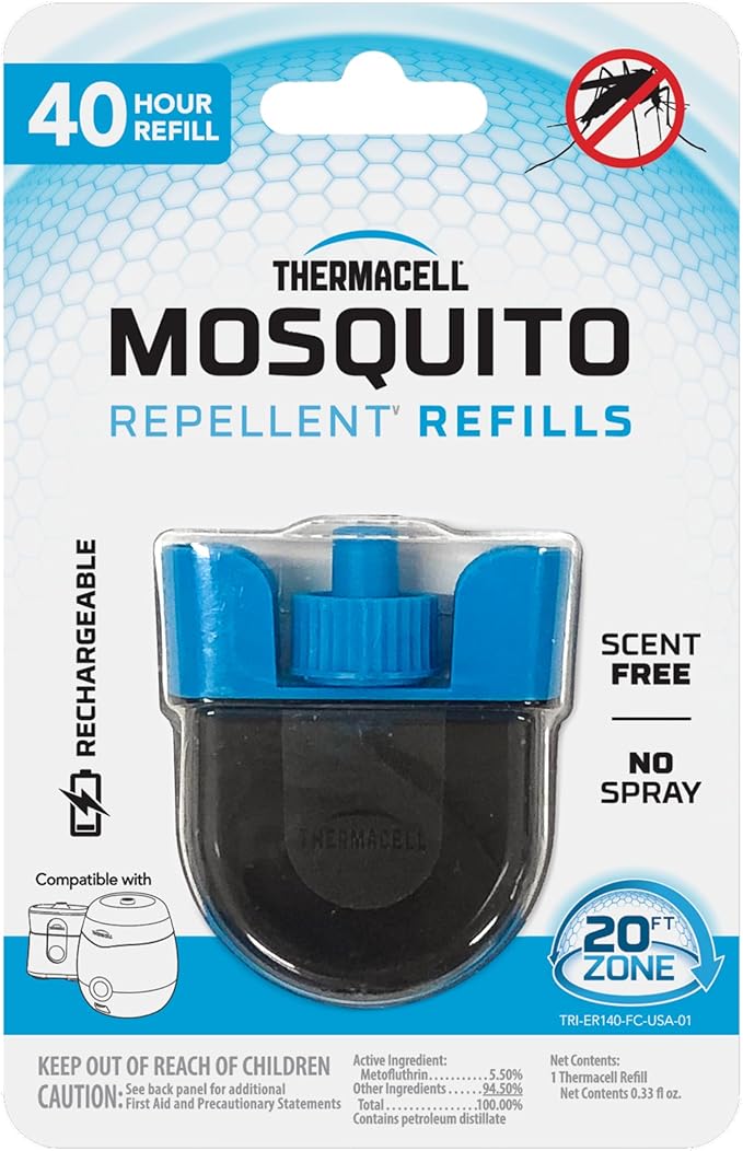 Thermacell Rechargeable Mosquito Repeller Refills; Advanced Repellent Formula Provides 20 Foot Protection Zone; Compatible with Thermacell E-Series & Radius Only; No DEET, Spray or Flame