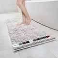 Muddy Mat® | Chenille Bathroom Rugs Quick Dry Microfiber Mats Non Slip Washable, Extra Thick, Soft and Highly Absorbent Bath Mats for Bathroom, Kitchen, and Shower Floor - White 24"x59"