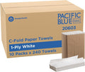 Pacific Blue Basic by Georgia-Pacific PRO C-Fold Paper Towels, White, 10.1” x 12.7” (LxW), 240 Towels Per Pack, 10 Packs Per Case, 20603