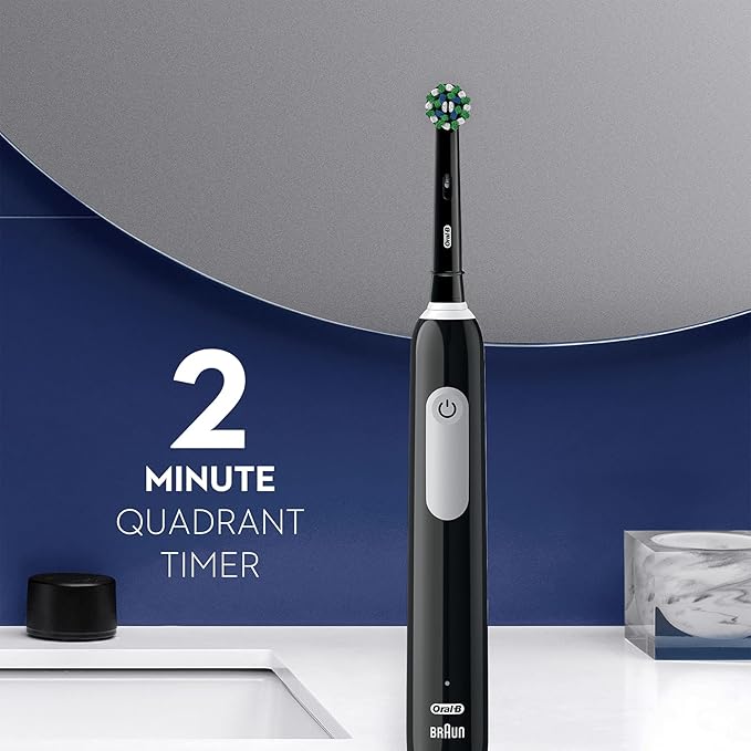 Oral-B Pro 1000 CrossAction Electric Toothbrush, Black and White, 2 Count