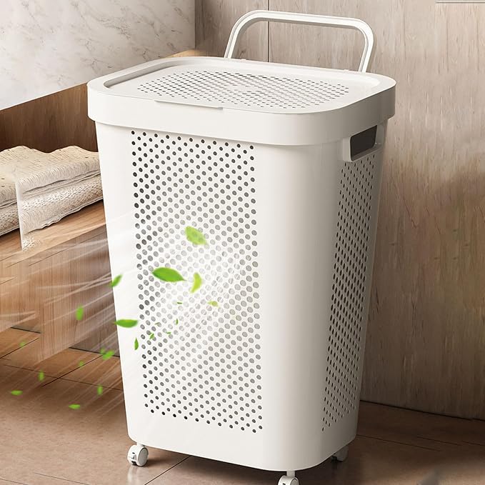 Permanent Polystyrene Storage Basket for Laundry Ventilated for Breathability Large Size Direct Current Neat Modern Aesthetic Ventilated Basket