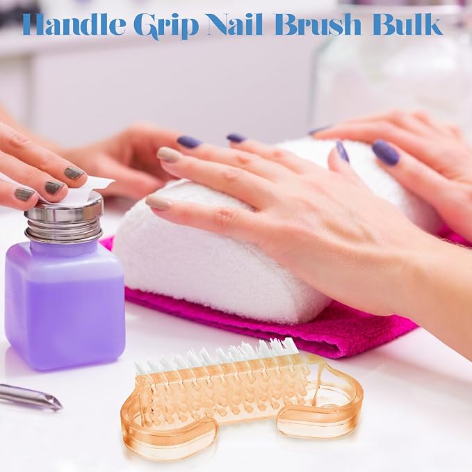 Bokon 400 Pcs Handle Grip Nail Brush Bulk Hand Fingernail Scrub Cleaning Brushes for Toes and Nails Cleaner, Pedicure Scrubbing Tool Kit for Men and Women(Colorful)