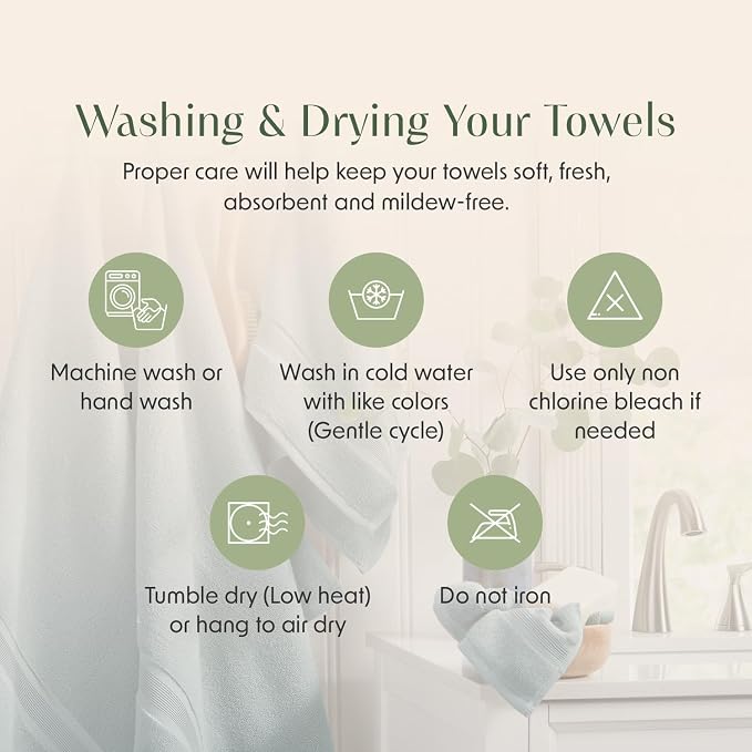 Luxury Bamboo Rayon Oversized Bath Towel Set | 2-Pack | Ultra Soft | Aegean | 35% Bamboo Rayon - 65% Zero Twist Cotton | Absorbent Quick-Dry Towels for Bathroom | Ultra Soft | OEKO-TEX Standard 100