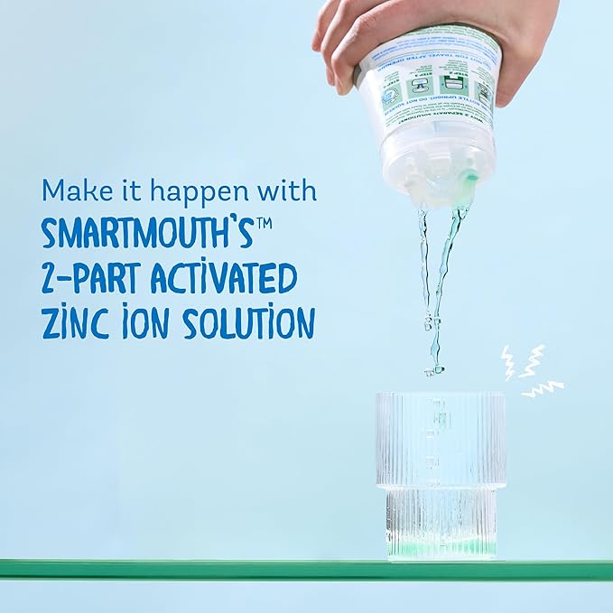SmartMouth DDS Activated Clinical Mouthwash - for Fresh Breath - Clinical Strength Mouthwash for Gum Health, Gingivitis & More - Clean Mint Flavor, 16 fl oz