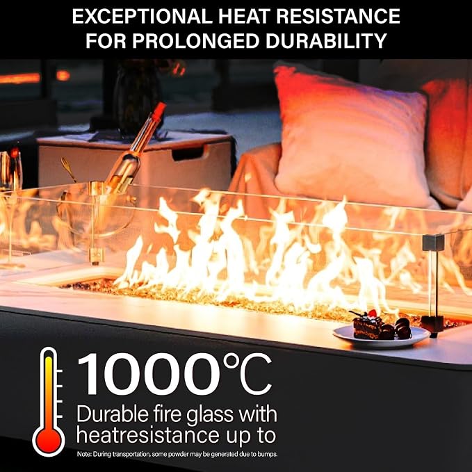NUPICK 20 Pound Fire Glass, 1/2 Inch Reflective Fire Pit Glass | Tempered Fire Pit Rocks for Propane or Natural Gas, Glass Rocks for Fire Pit Table, Fireplace, Fire Bowl, Landscaping, Black