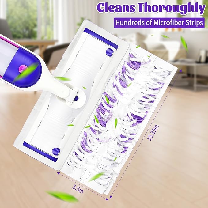 60 Pack Disposable Pads Compatible with Swiffer Power Mop Pads Replacement for Swiffer Power Mop Refills, Multi-Surface &Wood Floor Cleaning