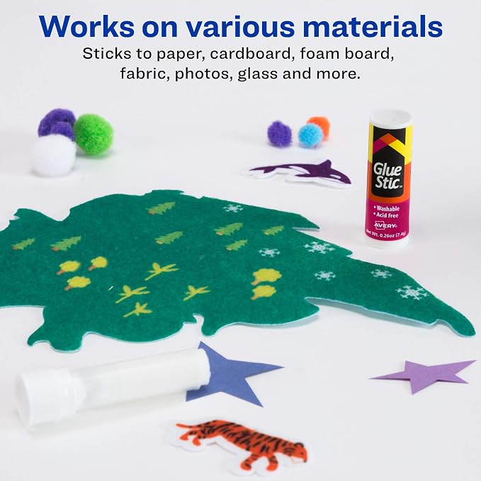 Avery Glue Stick Value Pack White, Washable, Nontoxic, 0.26 oz. Permanent Glue Stic, 144pk (00100)