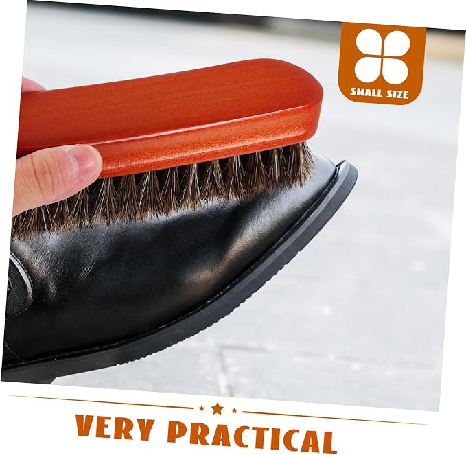 2pcs Wooden Horse Hair Shoe Cleaning Brush Portable Small Scrubber for Polishing for Sneakers Boots and Hats Practical Design for Easy Use and Efficient Grime Removal