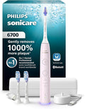 Philips Sonicare 6700 Series Electric Toothbrush, Pressure Sensor, 9 Brushing Settings, SmarTimer, BrushPacer, 21-Day Runtime, Travel Case, for Gum Health & Sensitive Teeth, Light Pink, HX7412/04