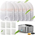 FEELNEEDY 6 Packs Dog Water Fountain Filters & 6 Packs Pump Filters Sponges Replacement, Pet Water Fountain Filter for 3.5Gal/13L Dog Water Dispenser (FN-W13)