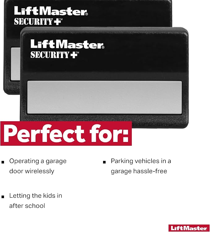 LiftMaster 971LM Security+ 1-Button Garage Door Opener Remote Control with Visor Clip - Pack of 2
