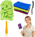 Reusable Chenille Microfiber Dust Duster Set, Duster with 5 Pcs Washable Cloth Covers, 360° Electrostatic Duster Refills, Chenille Dusters for Multi-Surface Home Cleaning Free Bathroom Brush (1set)