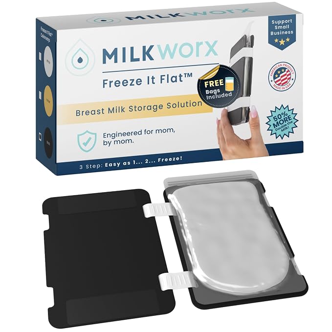 Freeze It Flat Breastmilk Freezer Organizer (Black, Single 1pk) | Freezes breast milk bags flat for stacking, doubles freezer storage space, works with top milk bag brands, easy wipe clean