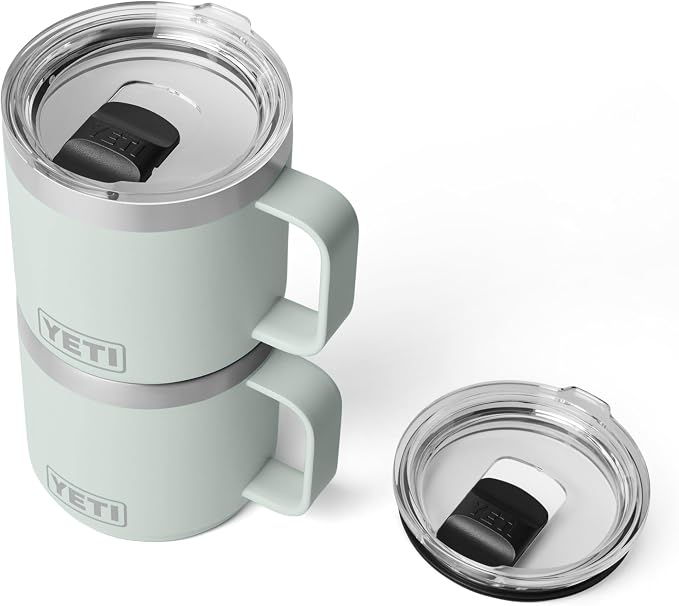 YETI Rambler 14 oz Ceramic Lined Stackable Mug, Vacuum Insulated, Stainless Steel with MagSlider Lid, Ridgeline