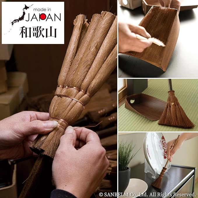 Big Palm broom, Small broom, Table broom and Dustpan, 4 piece set