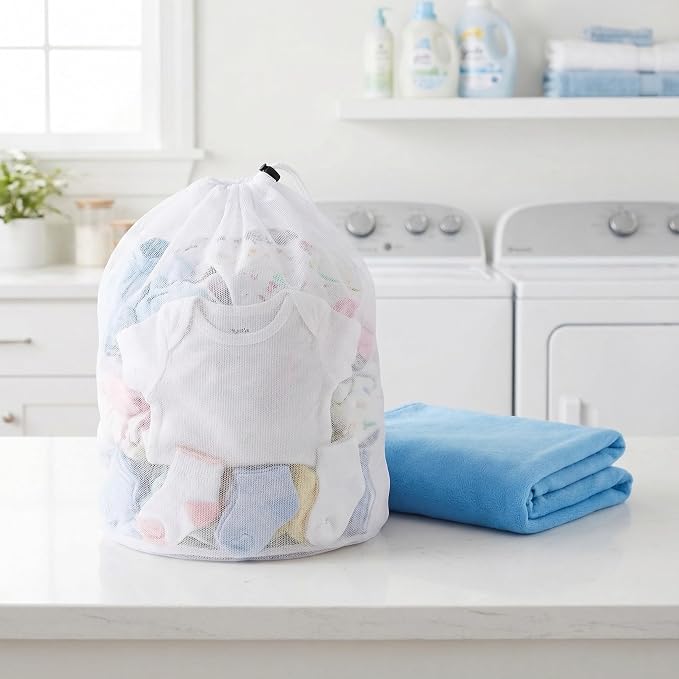 Toddmomy 10pcs Reusable Mesh Laundry Bags with Drawstring Closure 27.6x20in Polyester Clothes Washing Machine Net Organizer for Delicate Socks and Everyday Clothing Multi-purpose Laundry