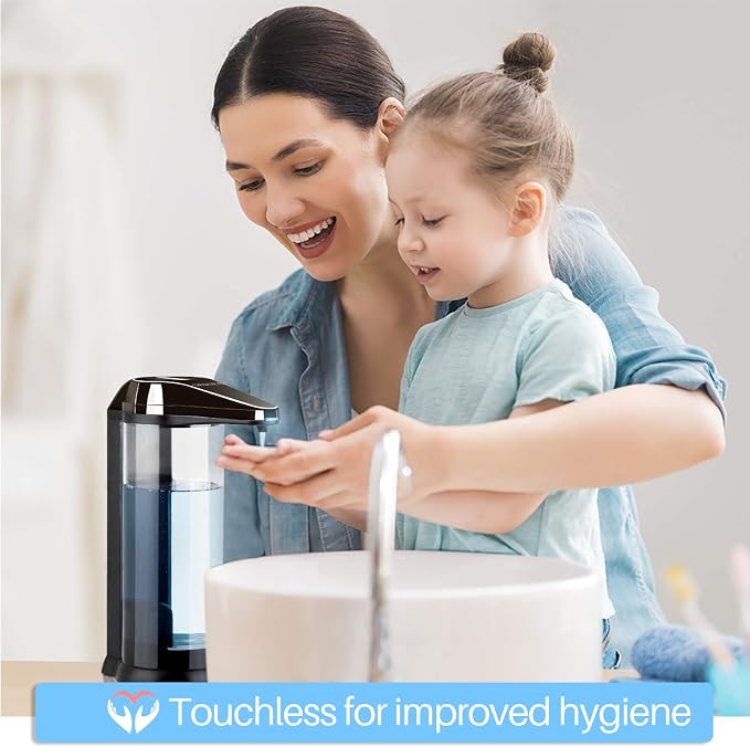 Secura 17oz Automatic Liquid Soap Dispenser, Touchless Battery Operated Hand Soap Dispenser with Adjustable Soap Dispensing Volume Control Dial, Personal Care Dispenser (Dark Gunmetal)