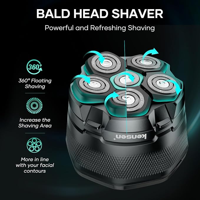 kensen 6D Head Shavers for Bald Men Magnetic Blade Replacement Head, Compatible with 6D Head Shavers for Magnetic Blade Head Razor Men's