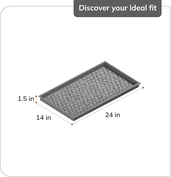 Anji Mountain AMB0BT2F-003 Black Rubber Boot/Shoe Tray with Coir, Fits 2 Pair (24.5" Wide), Tan & Black Insert