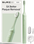 SURI 2.0 New Sonic Electric Toothbrush with Pressure Sensor | 1 Month+ Battery | Electric Toothbrush for Adults | Travel Toothbrushes | Tooth Brush | Green