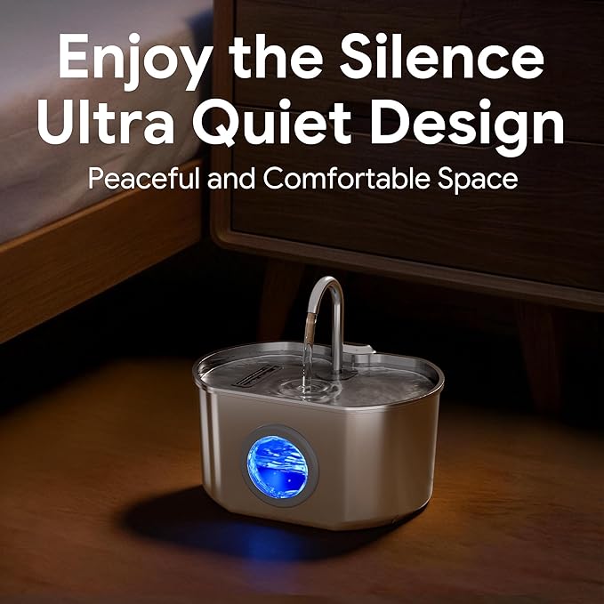 Cat Water Fountain Stainless Steel: 74oz/2.2L Cat Fountain for Drinking | Pet Water Fountain Inside - Automatic Dog Watering Dispenser Bowl - Pet Feeding & Watering Supplies (4 Filters)