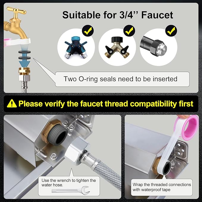 1Gal/3.8L Automatic Water Dispenser for Dogs, Patented Automatic Dog Water Bowl Dispenser, Stainless Steel Water Bowl for Livestock Chicken, Outdoor Dog Water Feeder Fit 3/4'' GHT Faucet